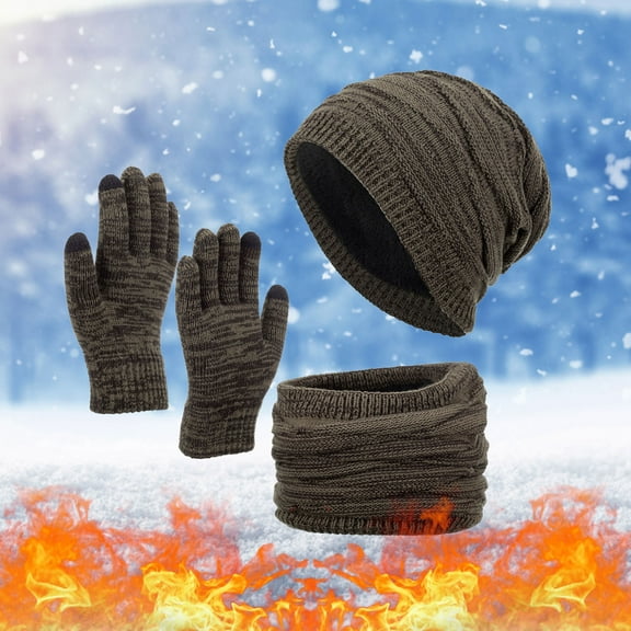 Season Winter Set Lightweight Knit Hat Scarf Gloves Breathable Warm for Autumn Winter Spring Scarf a Hat Gloves