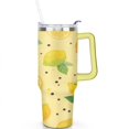 thumbnail image 2 of Lemon Tumbler with Handle and Straws 40 OZ Stainless Steel Travel Cup Birthday Present for Men Dad Son Husband Gifts for Him/Her Water Bottle, 2 of 7