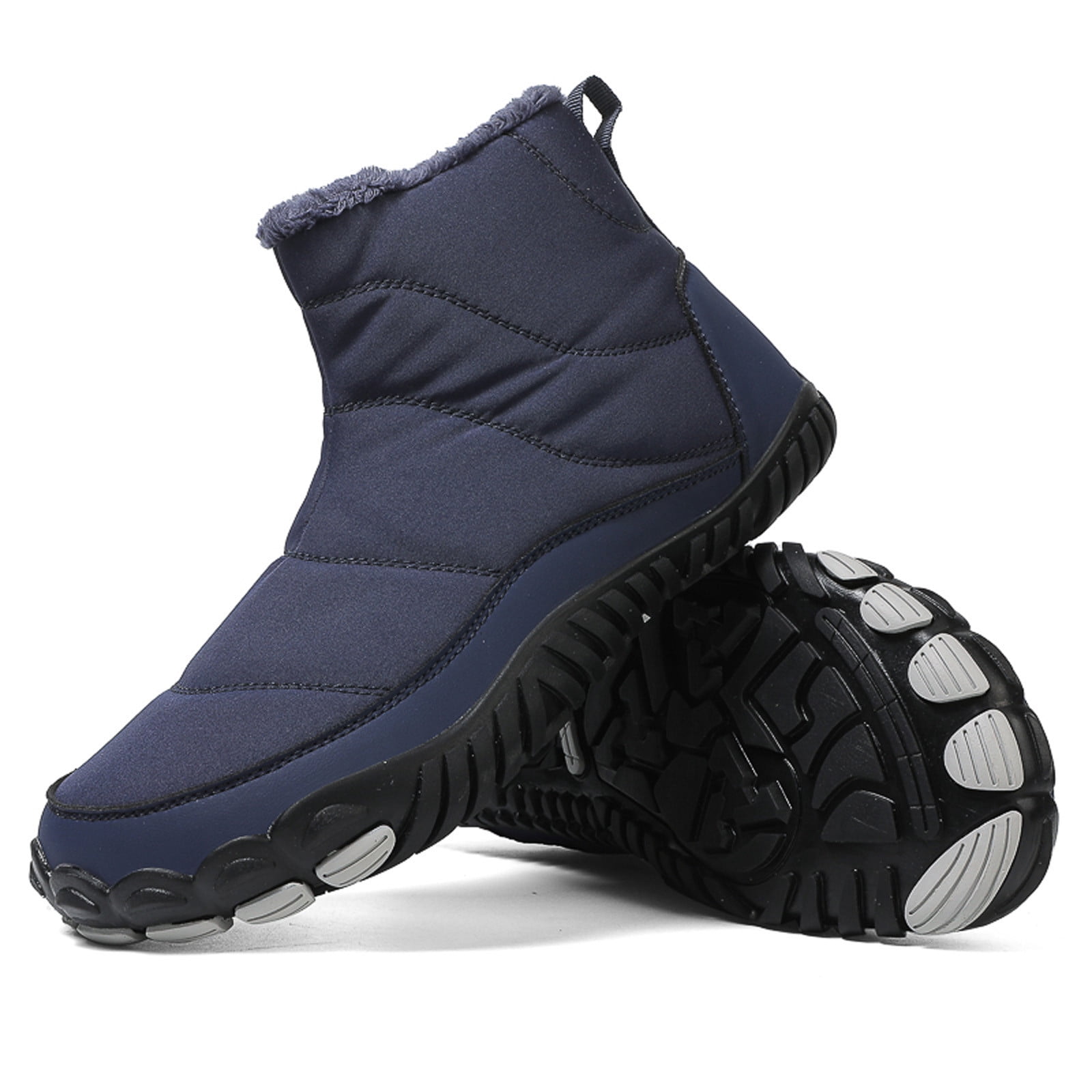 Unisex Barefoot Winter Hiking Snow Boots - Non-Slip Zero Drop Sole, Wide Toe Box, Warm Fur Lined