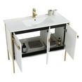 thumbnail image 2 of Fine Fixtures  Oakville Bathroom Vanity  with White Ceramic Sink White Matte - Satin Brass Hardware 42 Inch, 2 of 7