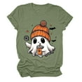 thumbnail image 6 of enyan Ghost Shirts for Women Womens Halloween Shirts Cute Ghost Shirt Fall Tshirt Fashion Lover Graphic Tees casual Short Sleeve Tops Light Green,S, 6 of 6