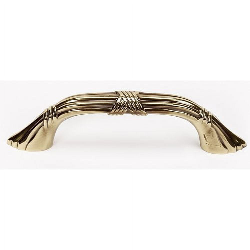 Ribbon and Reed 3" Center Arch Pull, Antique English