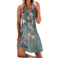 thumbnail image 2 of Werulen Knee-length Dresses for Women 2023, Boho Floral Print Sun Dresses Casual Sleeveless Hollow Out Loose Beach Tunic Dress, 2 of 5