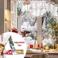 thumbnail image 5 of Merry Christmas Tie Up Valances Curtain, Pine Cone Berry Xmas Bell Leaf Winter Adjustable Rod Pocket Short Window Treatment Tie Up Curtains Valances for Kitchen Living Room Bathroom 42x12 Inches, 5 of 9