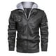 thumbnail image 4 of Chaqueta de cuero Chaqueta con capucha delgada para hombre Chaqueta de cuero grueso de felpa Pompotops oipoqjl9091, 4 of 6