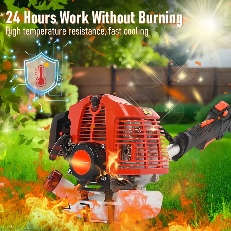 Floseru 5 in 1 Weed Wacker Gas Powe, 52CC 2-Stroke String Trimmer/Edger, Pole Saw, Hedge Trimmer and Brush Cutter Blade with Extension Pole – Gas Powe Yard Tool for Landscaping