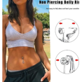 thumbnail image 2 of Fake Navel Piercing Clip On Navel Ring Heart Crystal Silver, 2 of 2