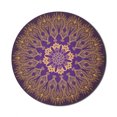 thumbnail image 1 of Mandala Mouse Pad for Computers, Round Bohemian Motif Leaves Folkloric Print, Round Non-Slip Thick Rubber Modern Gaming Mousepad, 8" Round, Violet Purple and Yellow, by Ambesonne, 1 of 2