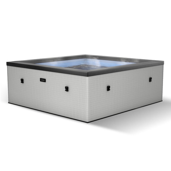 Wave Garda 4-Person Square Eco Foam Hot Tub | 70-Jet Spa, Wi-Fi Eco Heater | Graphite Gray