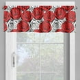 thumbnail image 4 of Ambesonne Feminine Valance & Curtain, Roses Contours Floral Art, 55"x30", Scarlet White Black, 4 of 6