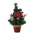 thumbnail image 2 of Hometravel Mini Christmas Tree Plant, Artificial Desktop Holiday Decor, Small Potted Tree Arrangement for Table, Shelf, Indoor Display, 2 of 7