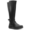 thumbnail image 4 of Bota Larga Para Mujer De Piel Suela Cosida Con Hebilla negro 25, 4 of 6