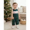 thumbnail image 4 of BemeyourBBs Baby Boy Plaid Romper Embroidery Round Neck Sleeveless Jumpsuit, 4 of 9