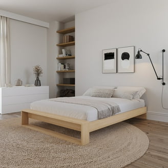 Nexera Malibu Queen-Sized Brown Oak Wood Bed Frame - Walmart.com