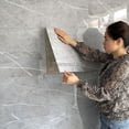 thumbnail image 4 of Etiqueta impermeable de PVC para suelo de mármol, papel tapiz 3D de 30x30cm, decoración del hogar, calcomanías autoadhesivas para el baño DIY, 4 of 5
