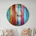 thumbnail image 2 of Designart 'Vintage Wooden Pattern ' Farmhouse wall clock, 2 of 6