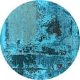 thumbnail image 1 of Ahgly Company Indoor Round Oriental Light Blue Industrial Area Rugs, 7' Round, 1 of 4