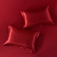 thumbnail image 2 of Unbranded 8 Piece Luxury Silky Satin Comforter Set Burgundy King 8 Piece, 2 of 5