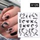 thumbnail image 1 of Calcomanías de agua con patrón de mármol floreciente de tinta negra Harunouta, pegatinas de línea negra, deslizador de cara de hojas de flores para decoración artística de uñas de verano Tan Jianjun unisex, 1 of 2