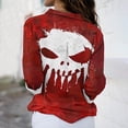 thumbnail image 4 of WFJCJPAF 2025 New Product Blouses for Women Long Sleeve Plus Colar,Women's Hallowmas Printed Casual Button Shirt Long Sleeved Turndown Collar Blouse - Red S, 4 of 6