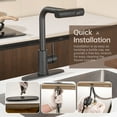 thumbnail image 4 of Kitchen Faucet with Pull Down Sprayer, Brushed Nickel Waterfall Single Hole Handle Stainless Steel Kitchen Sink Faucets,black, 4 of 8
