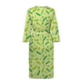thumbnail image 4 of Yuyamidu Cucumber Long Bath Robe for Women Loose Robes Nightgowns Size 2XL Soft Spa Bathrobes Nightgown Green Pajamas Sleepwear Casual Housecoat for Girls, 4 of 7
