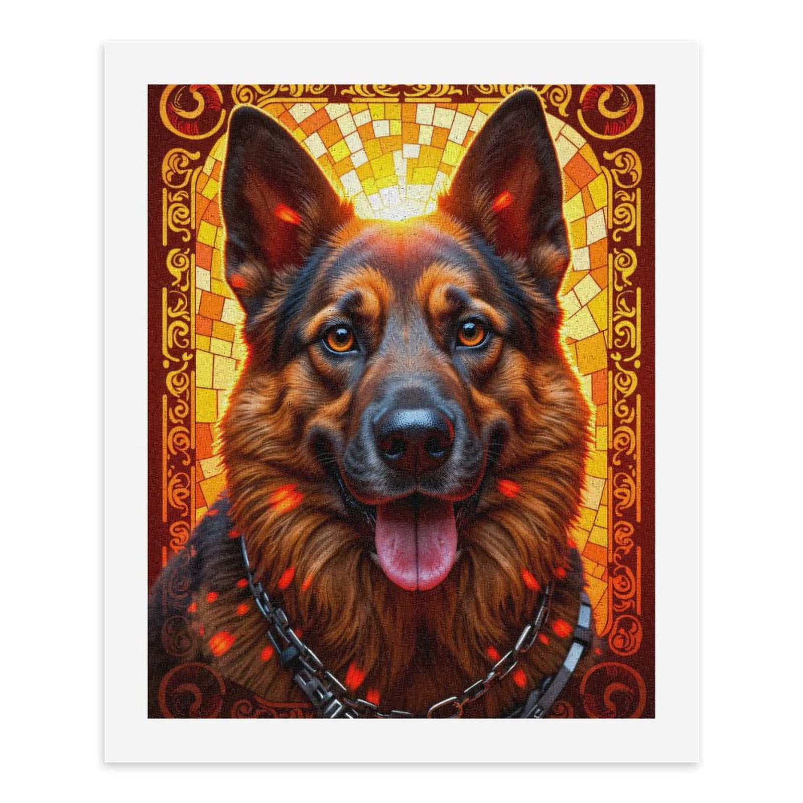 Paint By Numbers Kit for Adults Beginner - Dog Portrait Stained Glass Art DIY Canvas Painting Kits for Adults, Frameless Paint By Number for Adults for Home Wall Decor 16x20 Inch