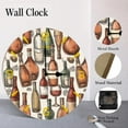 thumbnail image 4 of ZXCXRQFa Grapes Wine Glass Bottle Wall Clock Battery Operated Non Ticking Silent Analog Rustic Farmhouse Round Clock Wood Decor for Home Kitchen Living Room Bathroom, 4 of 7