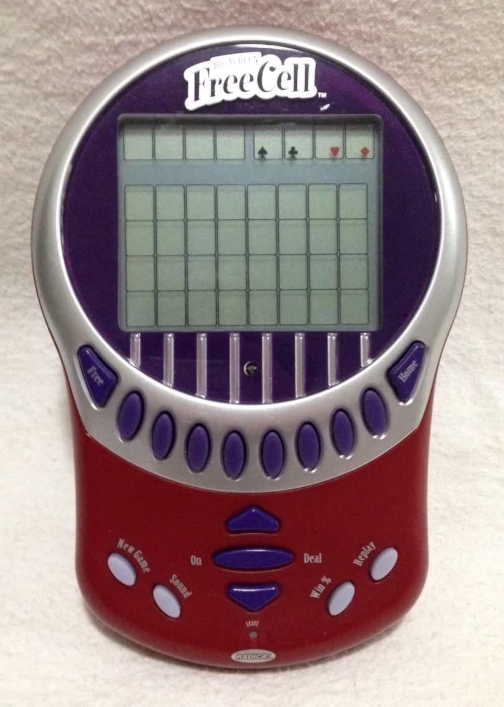 Maroon Red 1999 Radica Freecell Big Screen Game Portable Handheld Electronic 