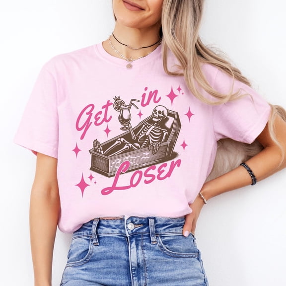 Get in Loser Skeleton Tee Funny Halloween Shirt