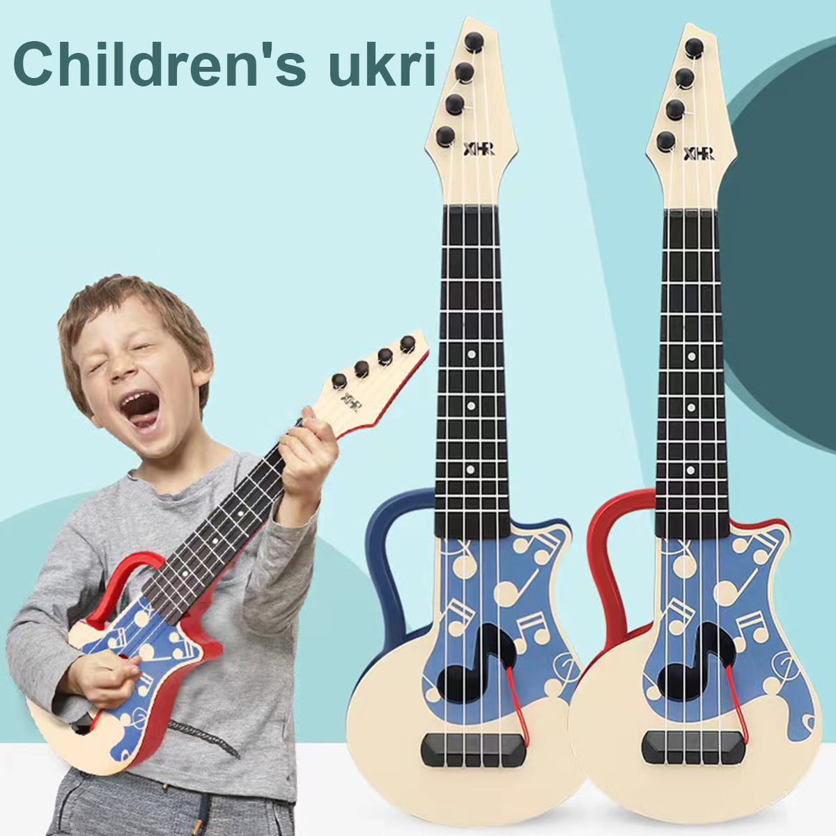 Kids Music & Art Development 4 Strings Guitar Ukulele Musical Instrument Toys
