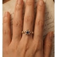 thumbnail image 4 of vylahjewellery Mother's Day Gift for Women Birthstone Blue Princess Shape Engagement Proposal Ring 10K Vermeil Yellow Gold Wedding Ring Anniversary Promise Rings, 4 of 6