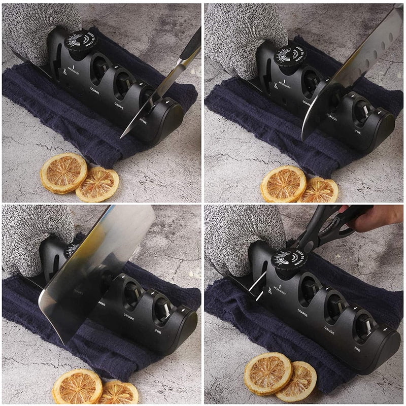 Knife Sharpener Angle Adjustable 4-level Scissors Sharpener Professional Kitchen Knife Sharpener