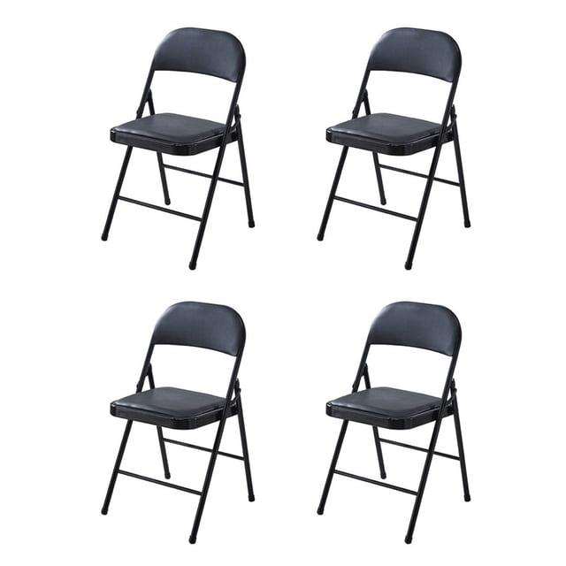Sillas Plegables Ilios Innova Con Estructura De Metal Acojinada Color Negro Para Fiesta o Jardín
