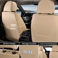 thumbnail image 3 of Coverado Waterproof Seat Covers For Cars, High-grade Leather Front Seat Protectors with Lumbar Support, Auto Cushions Universal Fit for Most Cars SUV Trucks, Beige, 3 of 7