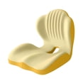 thumbnail image 2 of Cojín de asiento con soporte para la espalda, espuma viscoelástica, transpirable, ortopédico, para viajes Amarillo, 2 of 8