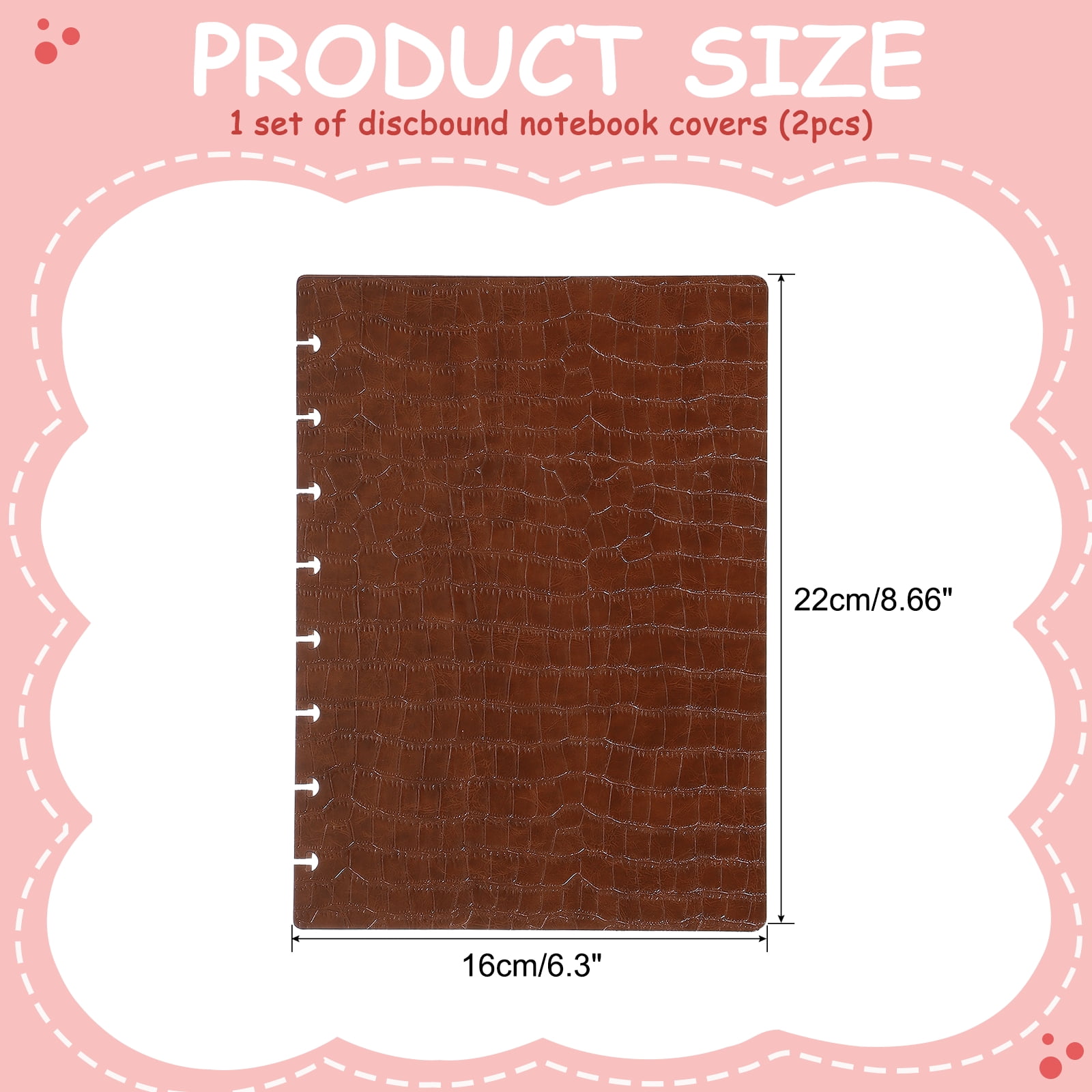 PATIKIL 1 Set Lederen Discbound Notebook Cover, 6.3 x 8.6 A5 Size