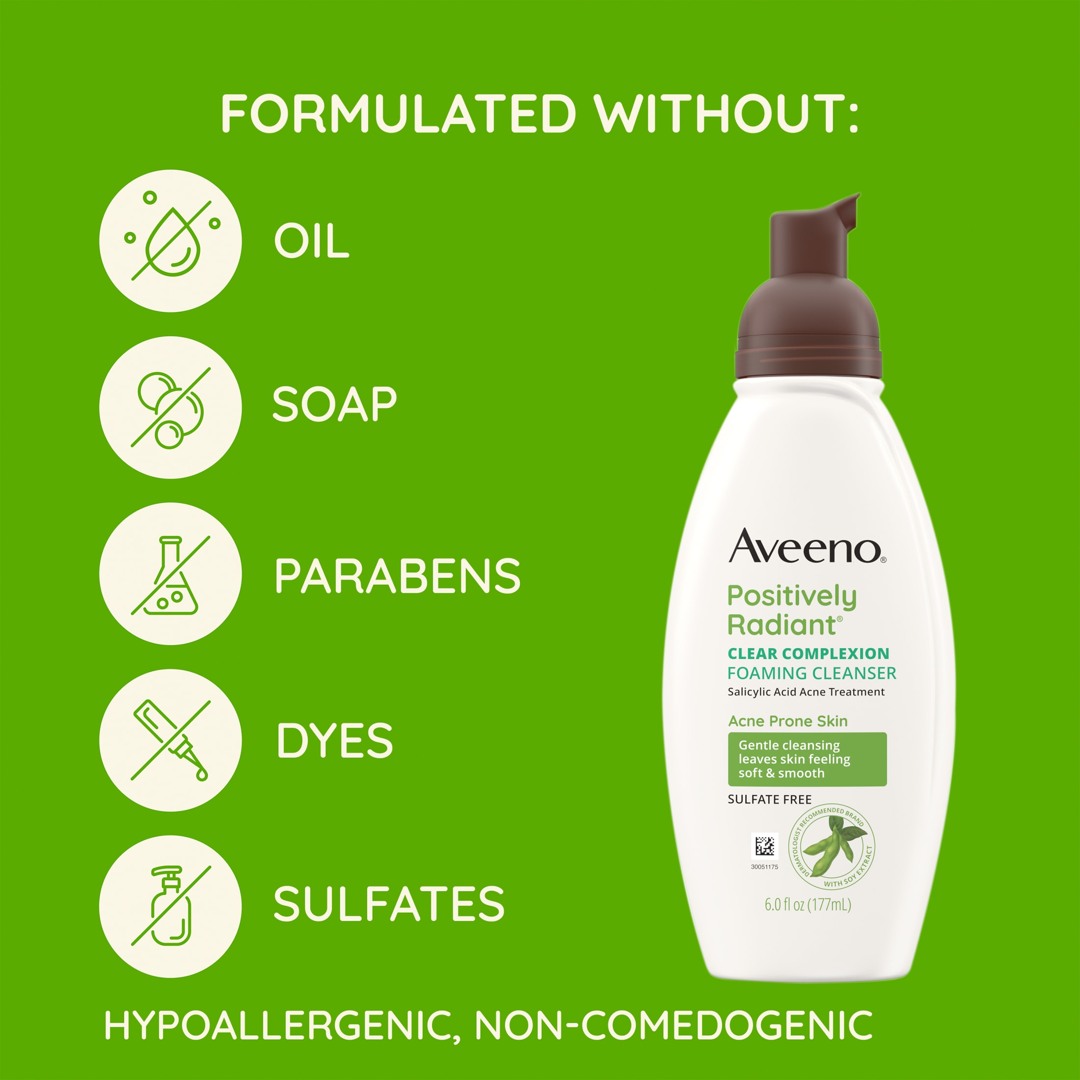 Aveeno Clear Complexion Foaming Facial Cleanser, Oil-Free Acne Face Wash, 6 fl. oz - image 7 of 9
