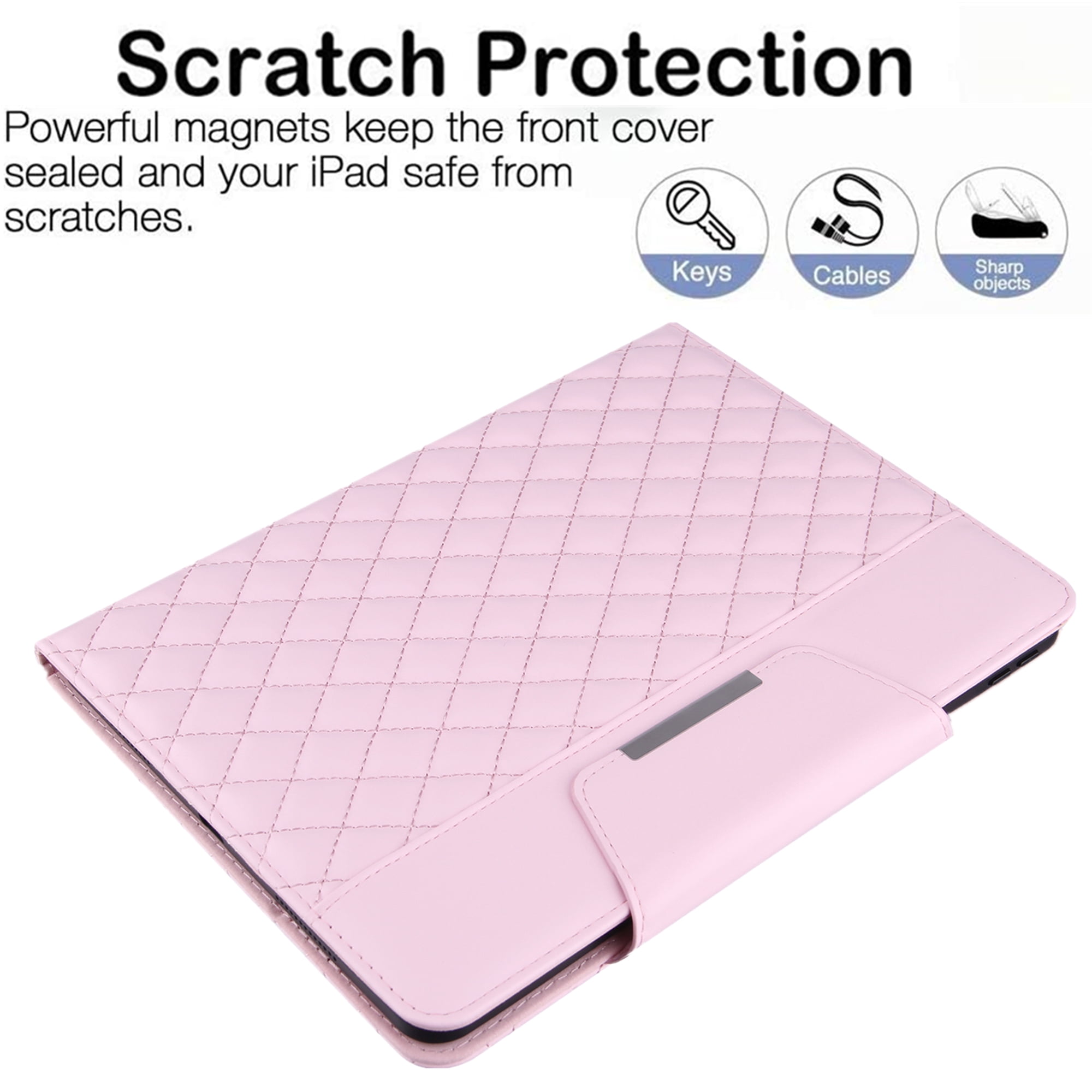 Dteck Case for iPad 10th Generation Case 10.9 Inch 2022, Premium Leather Folio Stand Cover with Pencil Holder Hand Strap - Auto Wake/Sleep and Multiple Viewing Angles,Pink
