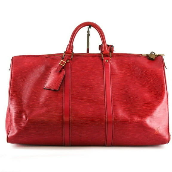 Pre-Owned LOUIS VUITTON Epi Leather Keepall 50 Boston Bag, Red, Leather,... (Good)