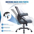 thumbnail image 2 of Big and Tall Office Chair 400LBS- Mesh Ergonomic Home Office Desk Chair with Soft Seat and Lumbar Support- Comfy Computer Work Mesh Chair with Adjustable Flip-up Armrest, Rocking, 2 of 7