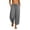 Gray, variant on Womens Washed Faux Linen Harem Capri Pants Adjustable Drawstring High Waist Geometric Patch Stitching Side Pocket Bohemian Resort Summer Daily Casual Bottoms Wine S
