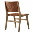 thumbnail image 5 of Modway Saoirse 17.5" Woven Leather Dining Side Chair in Walnut/Brown (Set of 2), 5 of 10
