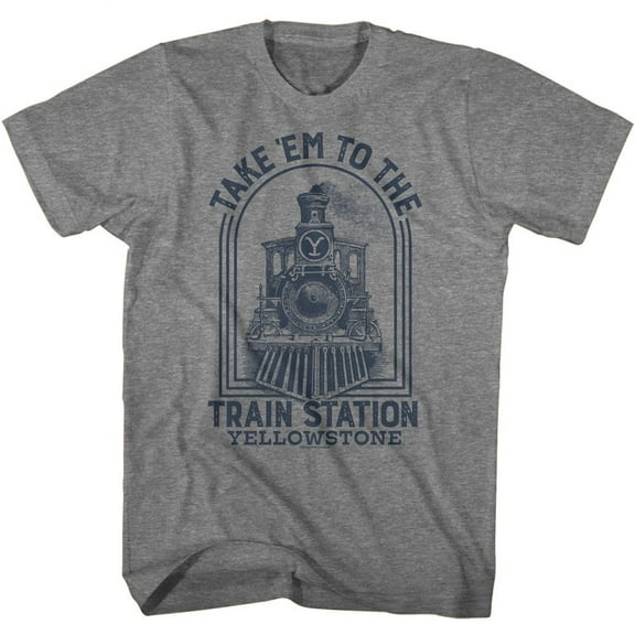 Yellowstone To The Train Station Graphite Heather Adult T-Shirt