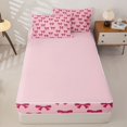 thumbnail image 4 of Manfei Cute Coquette Bowtie Zipper Full Size Comforter Sets with Fitted Sheet and 2 Pillowcases,Kawaii Bow Zipper Bedding Set,Pink Reversible,4 Pieces, 4 of 7