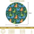 thumbnail image 3 of Dinosaur and Plant Green Pattern Round Tablecloth 70"x70", Wrinkle Resistant Wipeable Table Cover for Kitchen Dining Room Picnic Patio and Party, 3 of 6