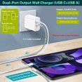 thumbnail image 3 of MHSIOAP-Fast Charging Wall Charger +USB C Cable 10FT, 2-Pack 20W USB C Power Adapter Dual Port Fast Charger Block+ Right-Angle 3A C to C Cable Fit for iPhone 15/16/Samsung Galaxy S22 Ultra S21 S20 Pi, 3 of 3