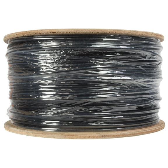 NavePoint CAT6 Outdoor Gel Filled Direct Burial Rated, 1000ft, Solid Conductor, Black, Bulk Ethernet Cable, 23AWG 4 Pair, Unshielded Twisted Pair (UTP)