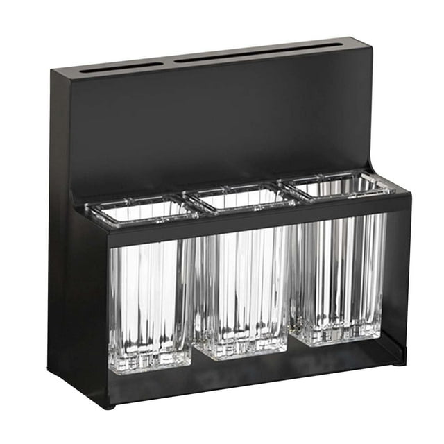 Tnarru Cutlery Storage Rack Cutlery Drying Rack Non Slip Carbon Steel Modern Multiple Slots Universal Knife Block Knives Drain Stand black