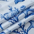 thumbnail image 4 of Dainty Home Blue Seaside Coastal Fabric Shower Curtain with 12 Metal Rollerball Hooks – 3D Textured Design, Water-Repellent, Machine-Washable Bathroom Curtain, 70" x 72", 4 of 6